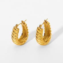 Load image into Gallery viewer, High quality, stainless steel, gold plated retro earrings.
