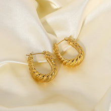 Load image into Gallery viewer, High quality, stainless steel, gold plated retro earrings.
