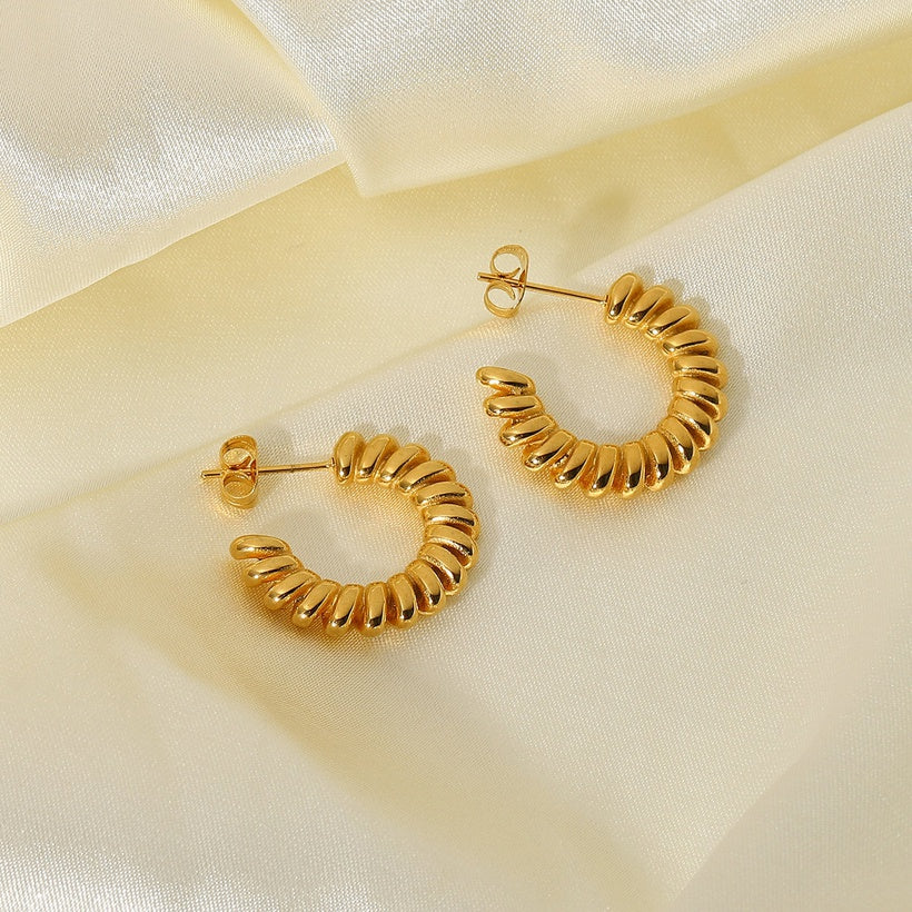 simple gold retro earrings trendy minimalist