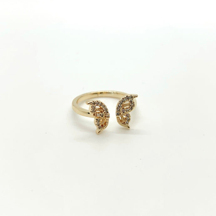 gold sparkly butterfly ring. butterfly effect jewelry. pretty accessories. trendy rings for sale.
